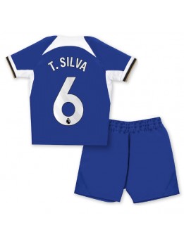 Billige Chelsea Thiago Silva #6 Hjemmedraktsett Barn 2023-24 Kortermet (+ Korte bukser)